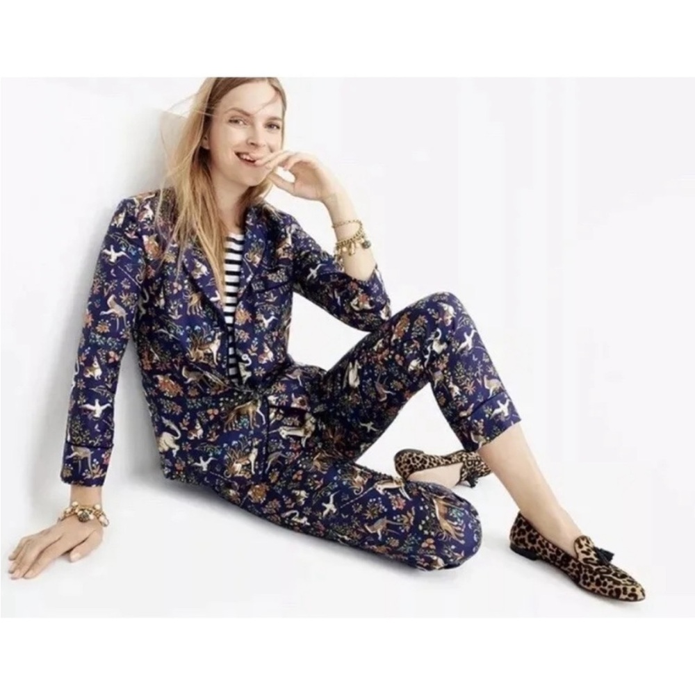J.Crew Collection Drake's of London pajama top in Midnight Unicorn